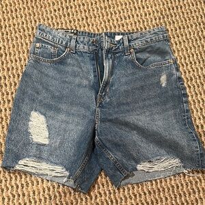Distressed Denim Shorts